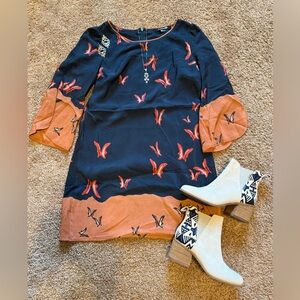Forever 21 navy and Orange Dress with jewelry
